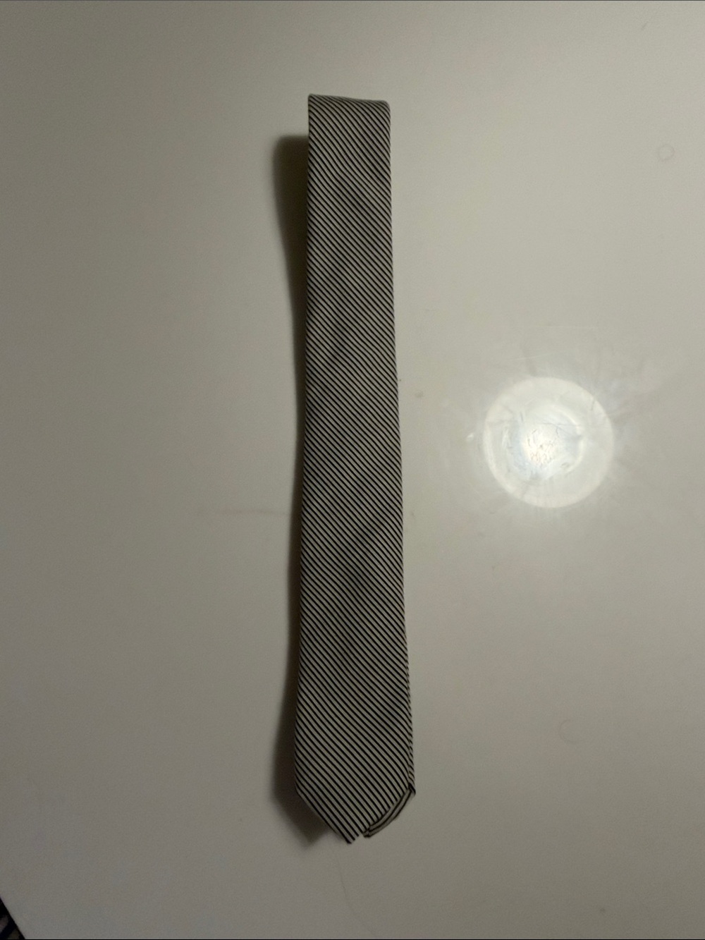Marc Jacobs Black and White Diagonal Stripe Tie